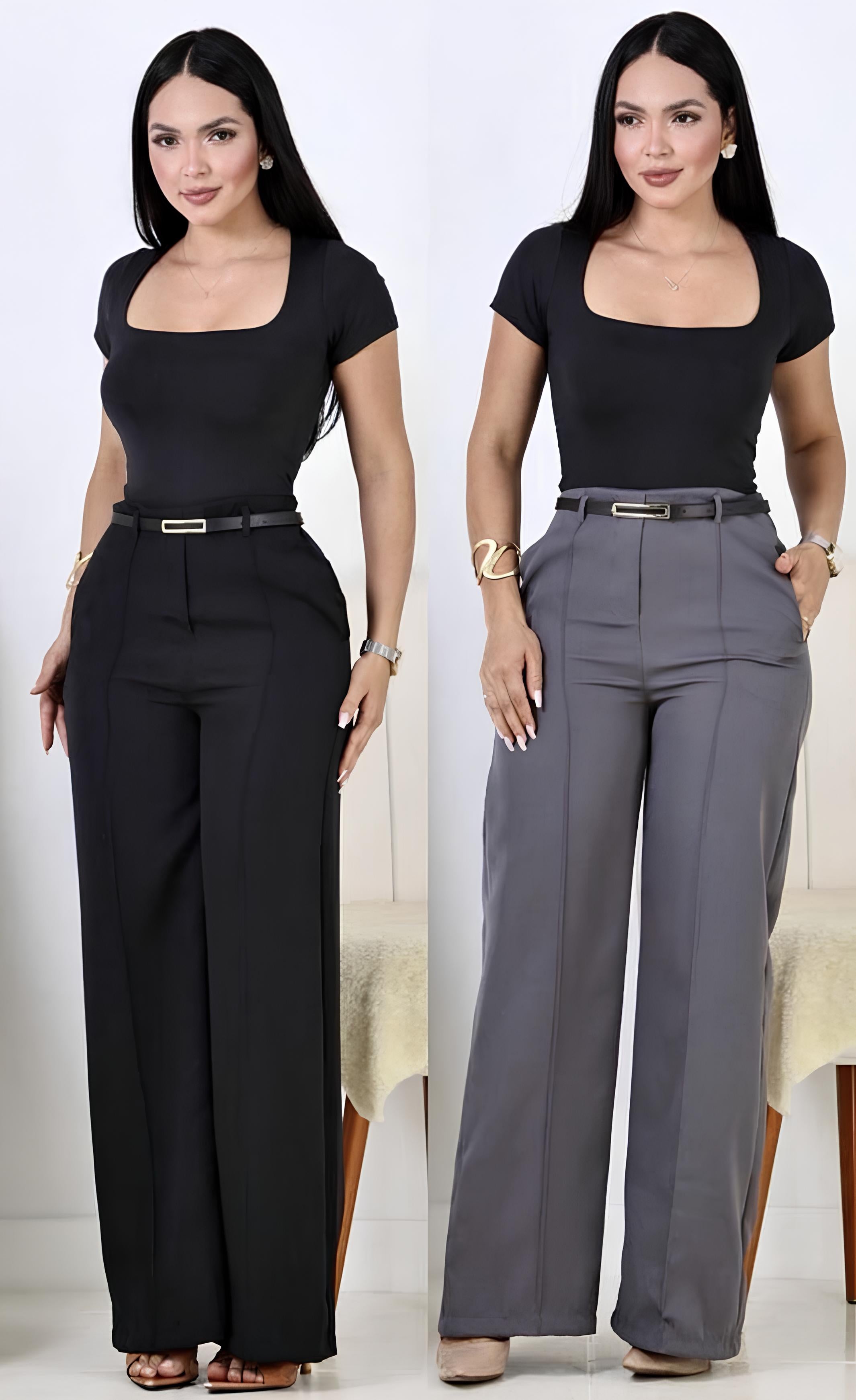 Calça Pantalona com Cinto (COMPRE 1 E LEVE 2)