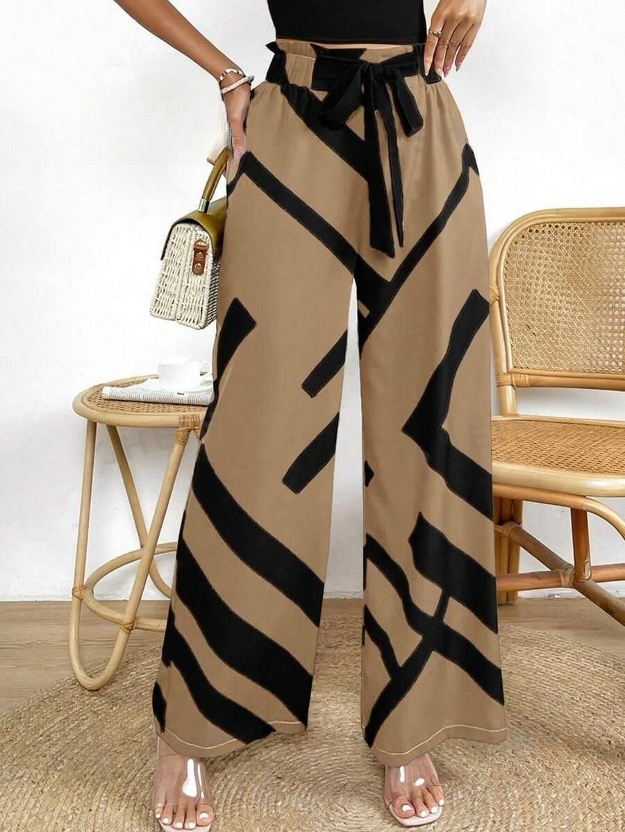 Calça Pantalona Com Cinto