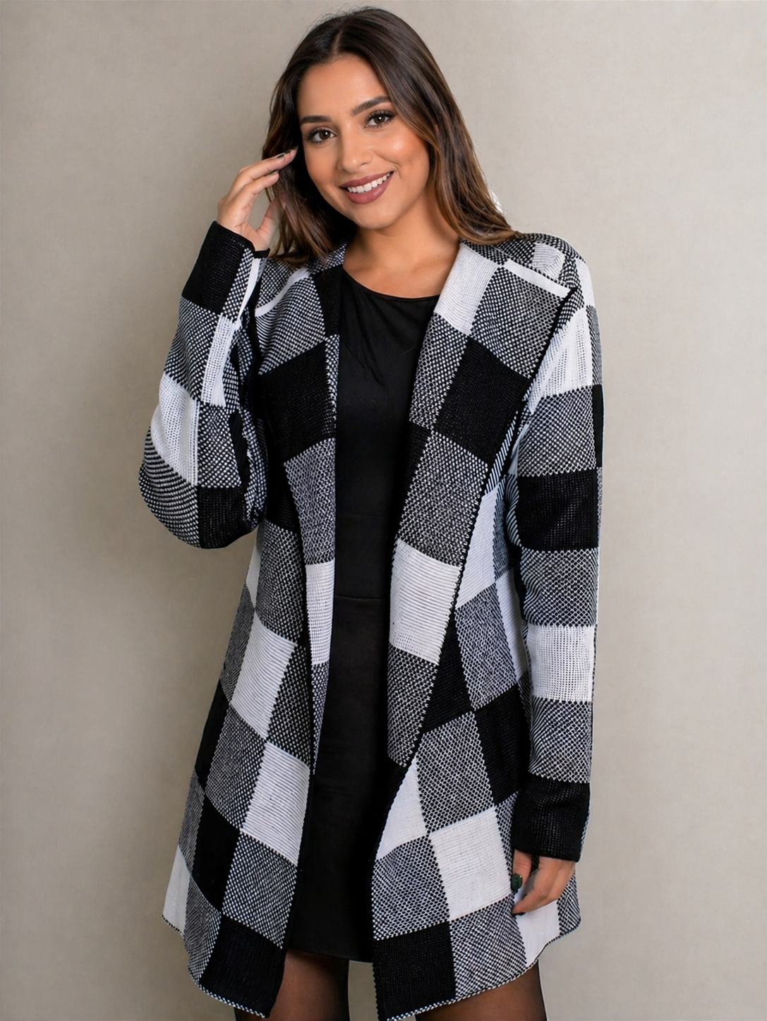 Blusa Manga Longa Cardigan Kimono
