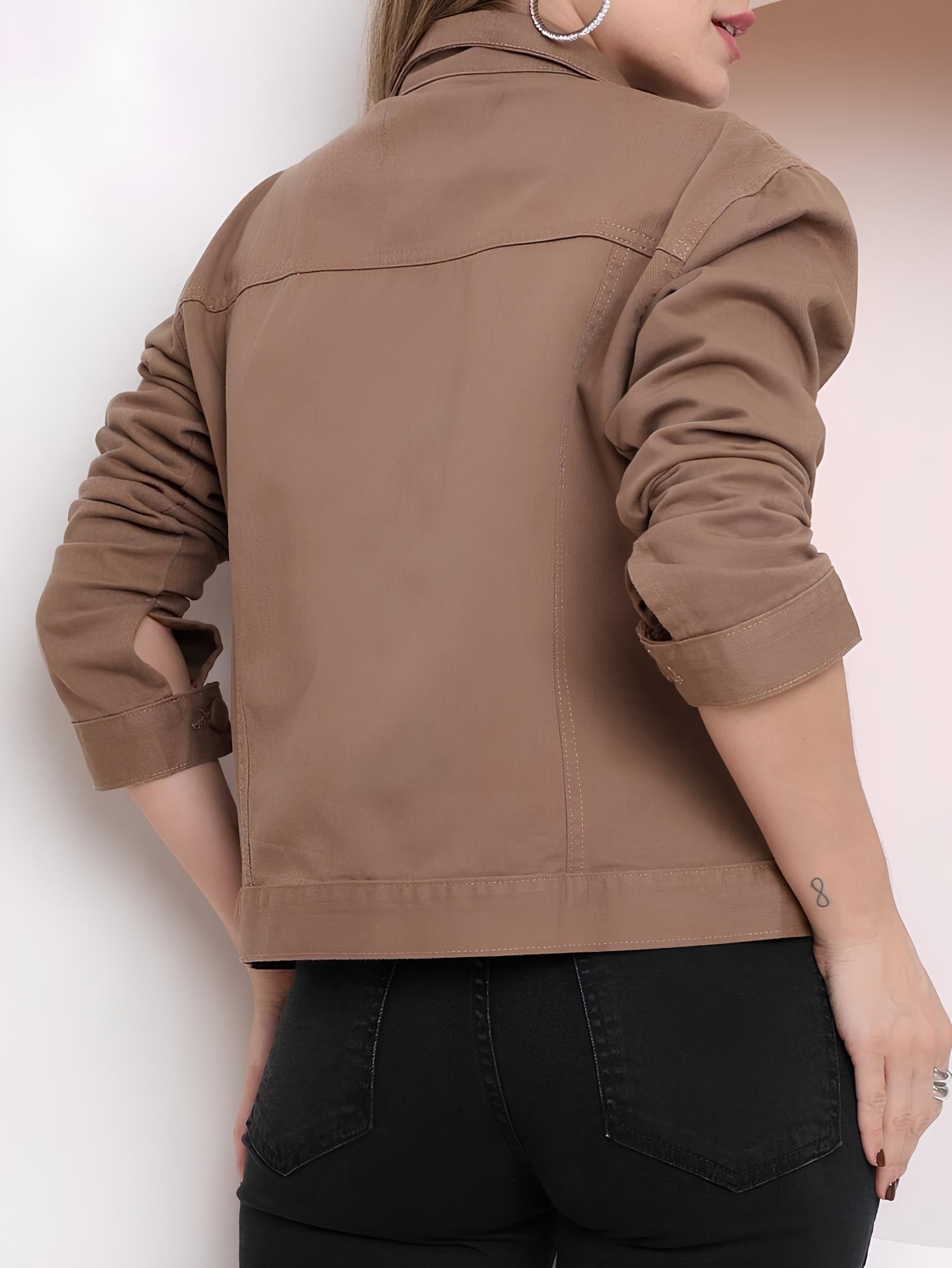 Jaqueta Feminina Jeans Colorida