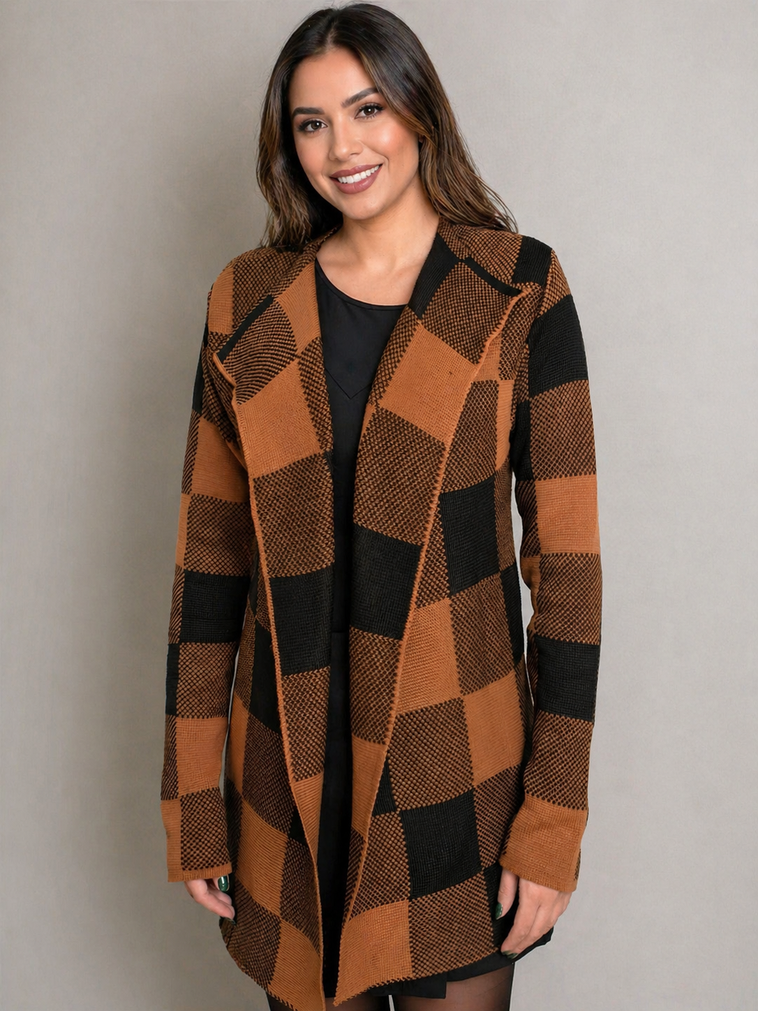 Blusa Manga Longa Cardigan Kimono