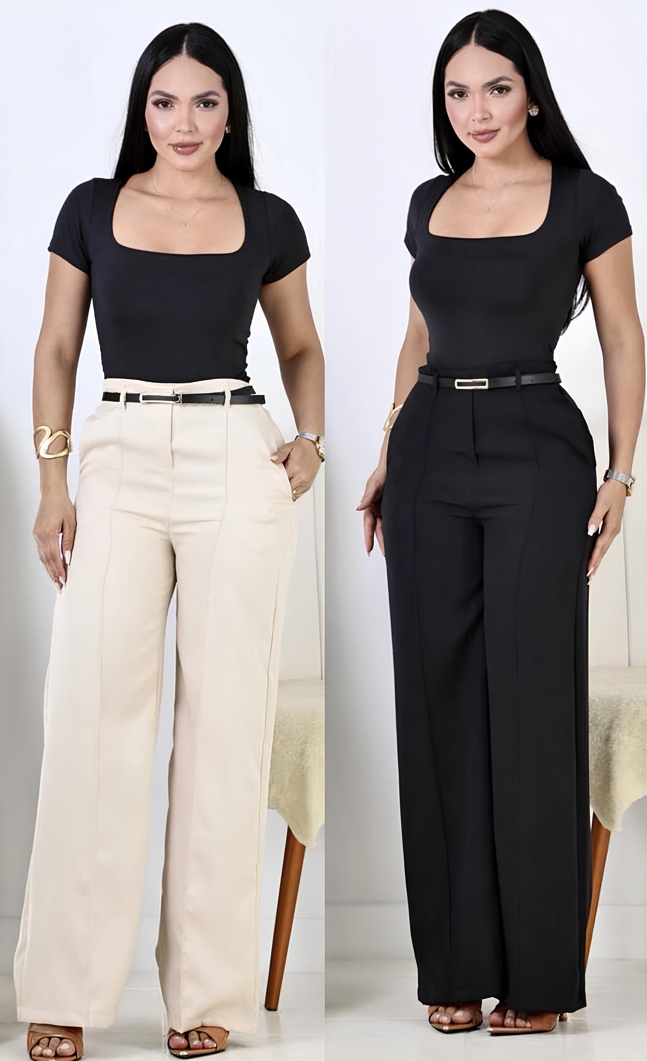 Calça Pantalona com Cinto (COMPRE 1 E LEVE 2)