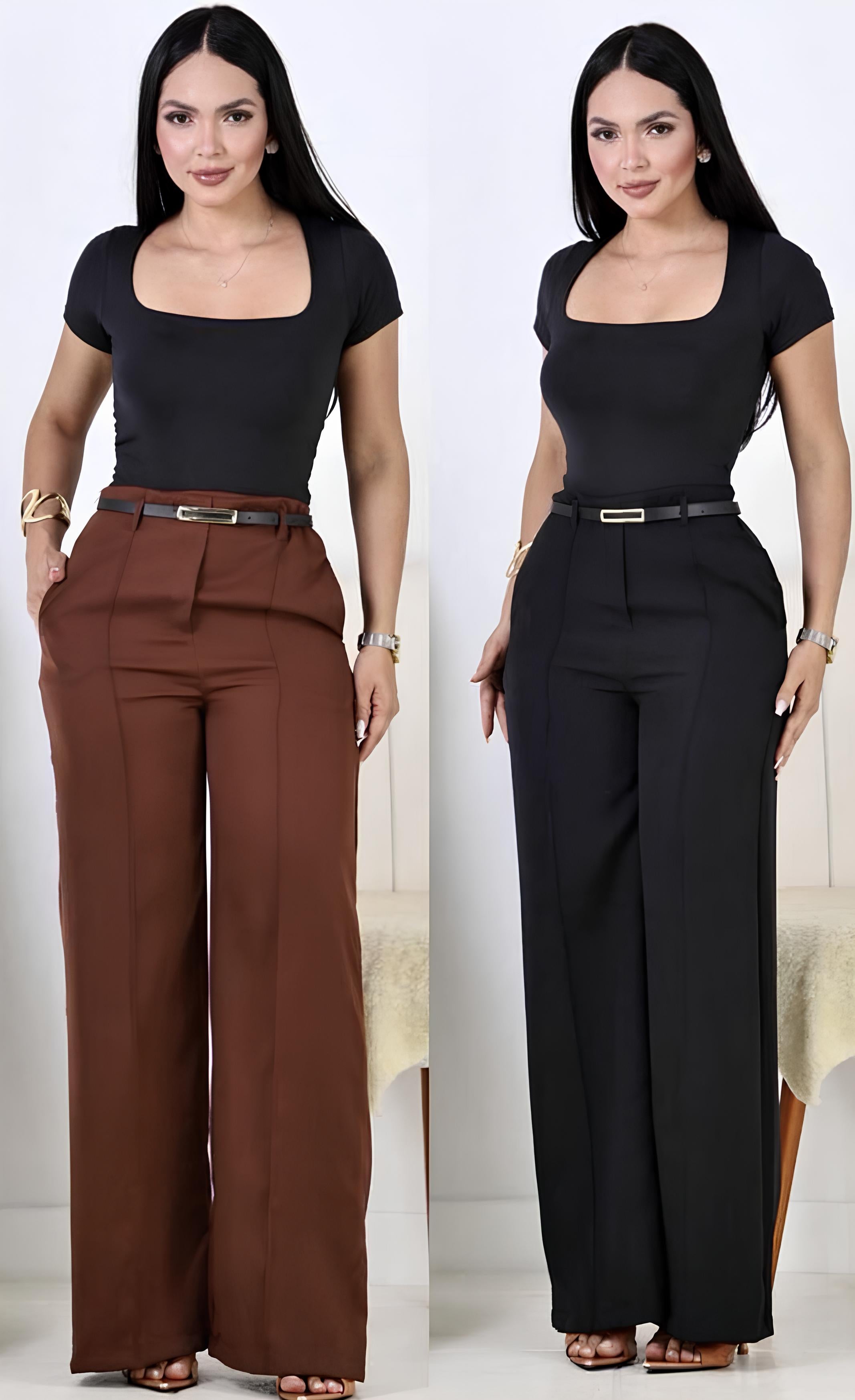 Calça Pantalona com Cinto (COMPRE 1 E LEVE 2)